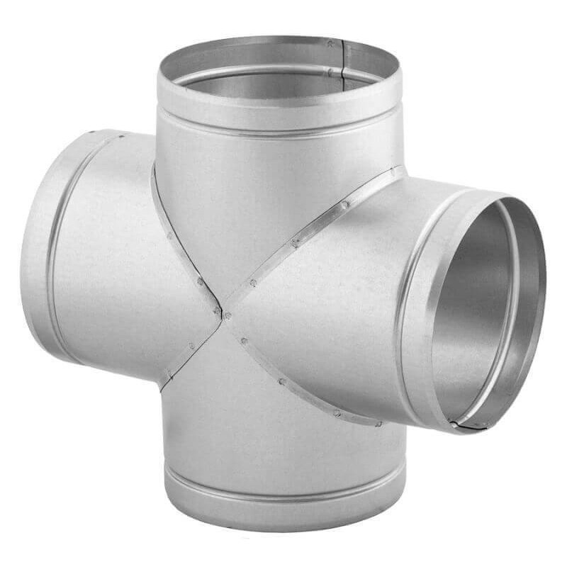 Czwórnik wentylacyjny okrągły 100 mm kąt 90° – połączenie z rurami Spiro