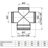Czwórnik Redukcyjny Spiro 125/3x100 mm Kąt 90° Wentylacja DGP