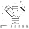 Czwórnik Redukcyjny Spiro 100/3x80 mm Kąt 45° Wentylacja DGP