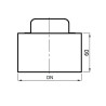 Zaślepka 250 mm z uchwytem – stal ocynk, montaż nyplowy