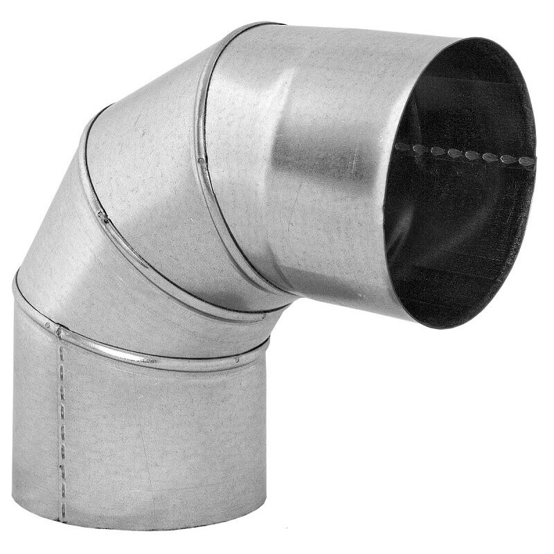 Kolano wentylacyjne 150 mm 90 stopni – 4 segmenty, stal ocynkowana, system kielichowy