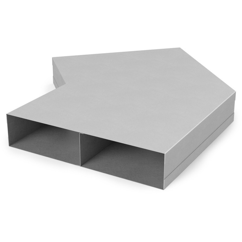 Kolano wentylacyjne płaskie 250x50 mm 45 stopni ze wspornikiem ocynk