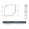 Kolano wentylacyjne płaskie 250x50 mm 90° ze wspornikiem | Ocynkowane