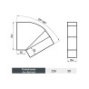 Kolano regulowane 250x50 mm | Wentylacja | Kąt 45–90° | Ocynk