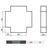 Czwórnik Prostokątny 4x250x50 mm – Kąt 90° | Złącze Wewnętrzne | Wentylacja i DGP