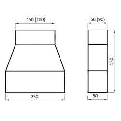 Redukcja Symetryczna 250x50 / 200x50 mm – Blacha Ocynkowana | Wentylacja | DGP