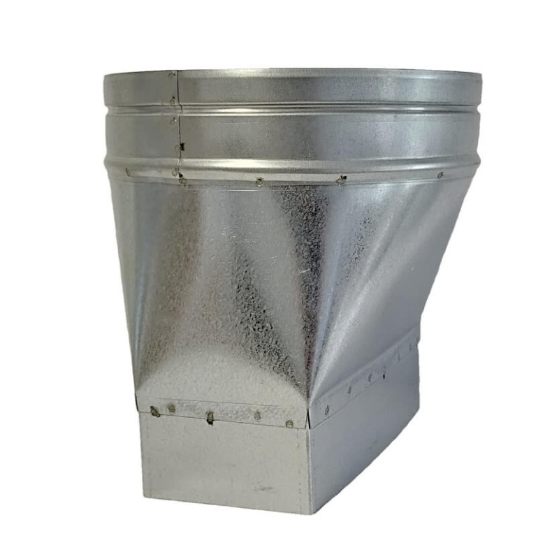 Redukcja symetryczna 250x50 mm z okrągłym wylotem 160 mm do kanałów i rur Spiro