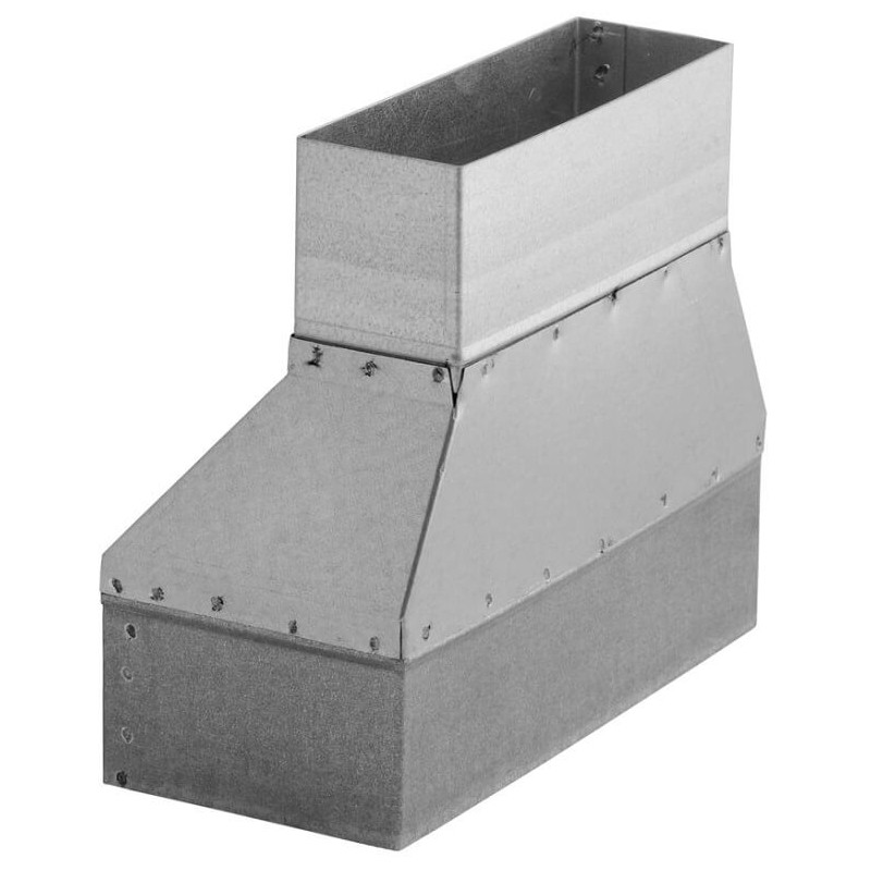 Redukcja niesymetryczna 250x50 mm do 200x50 mm, kanały prostokątne, wentylacja