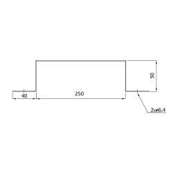 Uchwyt Montażowy 250x50 mm do Kanałów Płaskich – Blacha Ocynkowana, Otwory Fi 6,4 mm