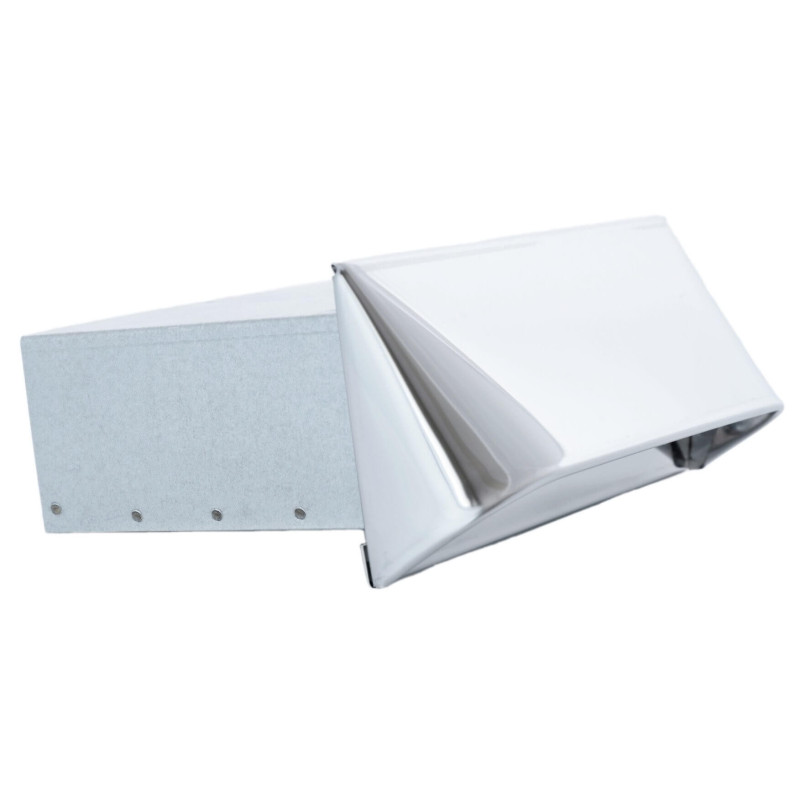 Czerpnia powietrza prostokątna CZNP 250x50 mm chromowana INOX z siatką ochronną
