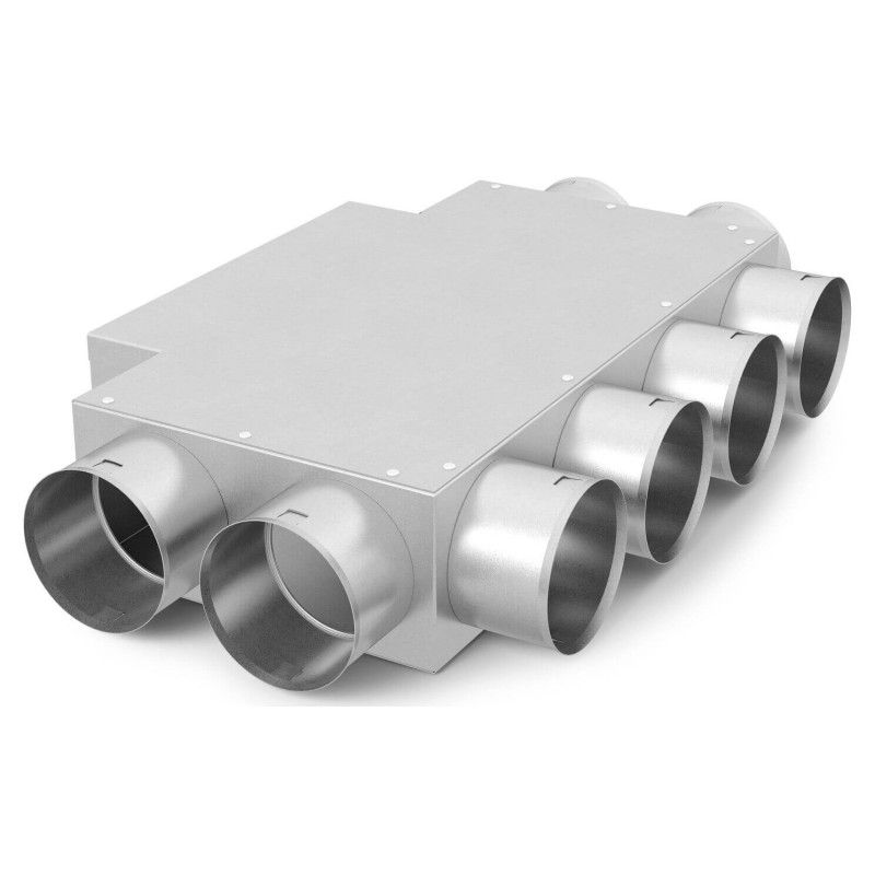 Skrzynka rozprężna 250x50 / 8x63 mm z króćcami z zamkiem – rekuperacja
