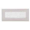 Biała kratka wentylacyjna 250x50 mm, stal malowana proszkowo, siatka 2x2 mm, przepływ 83 cm², do wentylacji, rekuperacji i DGP