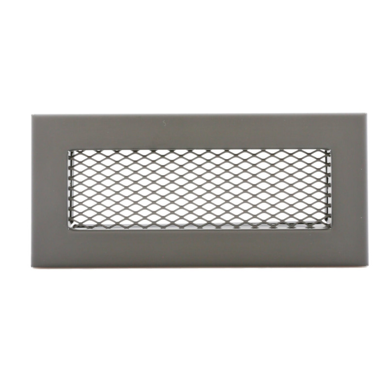 Grafit kratka wentylacyjna 250x50 mm, stal malowana proszkowo, siatka 2x2 mm, przepływ 83 cm², do wentylacji, rekuperacji i DGP