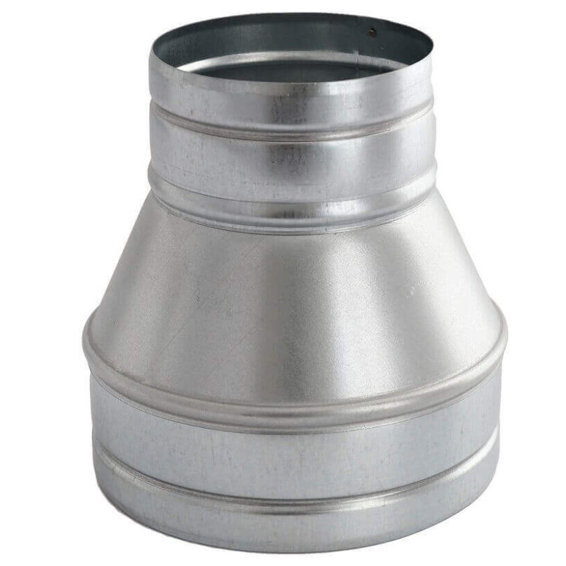 Redukcja SPIRO 120/80 mm z ocynkowanej blachy do wentylacji i DGP