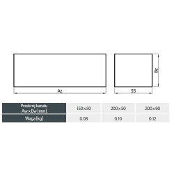 Złączka wewnętrzna 200x90 mm – ocynkowana do kanałów wentylacyjnych