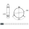 Opaska do odciągów komina 225 mm – stal nierdzewna, 3 uchwyty