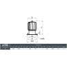 Turbowent Tulipan 150 mm – Nasada kominowa aluminiowa z otwieraną podstawą kwadratową 25x25 cm chrom