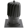 Turbowent Tulipan 150 mm nasada kominowa malowana czarny mat RAL9005 z aluminiową turbiną i ocynkowaną podstawą