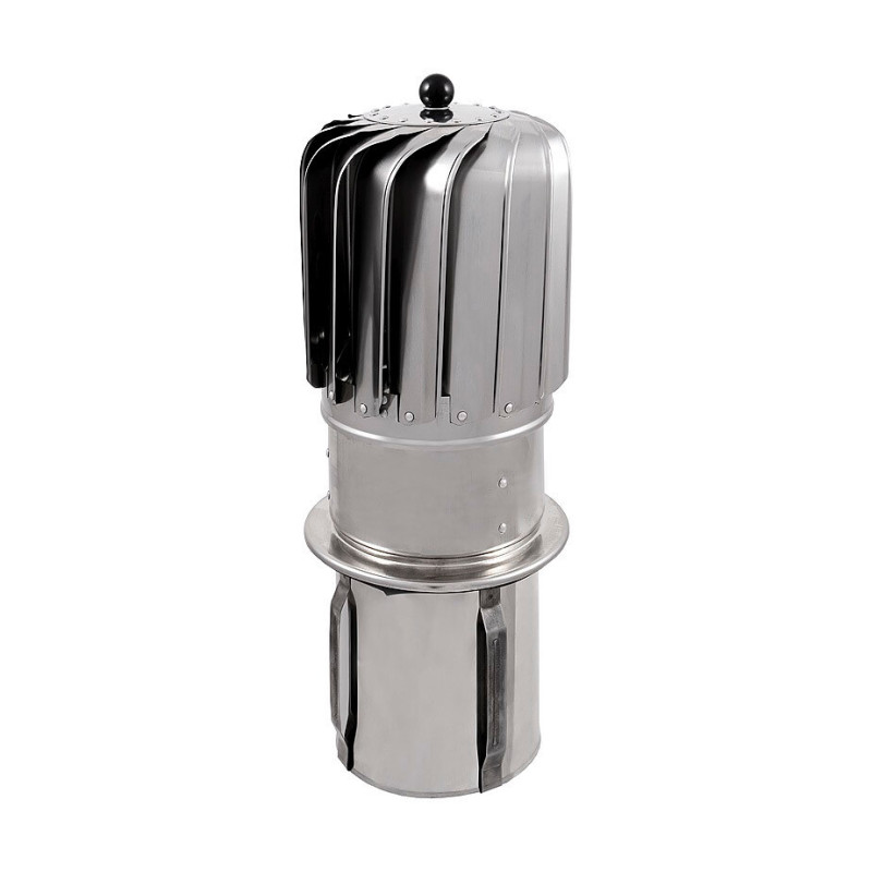 Nasada kominowa Turbowent Tulipan 150 mm chrom + aluminium z podstawą wciskaną do kominów ceramicznych