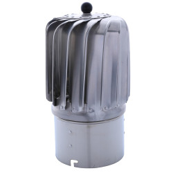Turbowent Tulipan 150 mm z rozbieralną podstawą z chromu i turbiną aluminiową – nasada kominowa