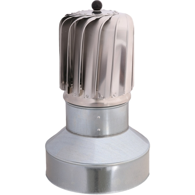 Turbowent Tulipan 150/250 mm z kołnierzem – nasada kominowa chrom