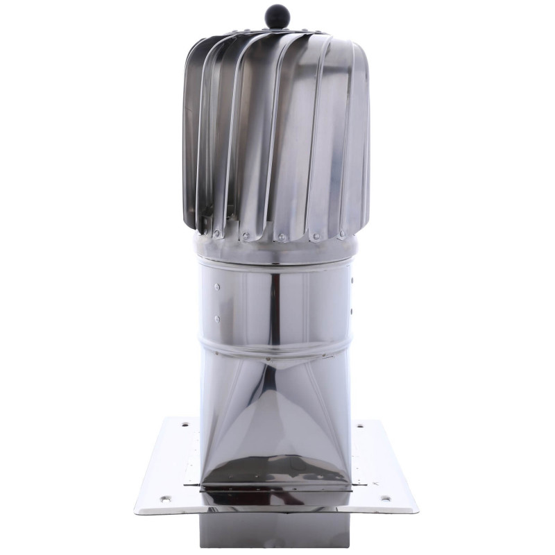 Turbowent Tulipan 150 mm z podstawą 14x14 cm i płytą 25x25 cm – ocynk/aluminium