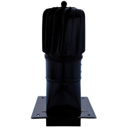 Turbowent Tulipan 150 mm z podstawą 14x14 cm i płytą 25x25 cm CZARNY