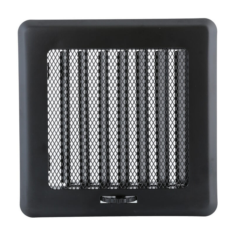 kratka wentylacyjna czarna z żaluzją KRLz14 175x175 mm