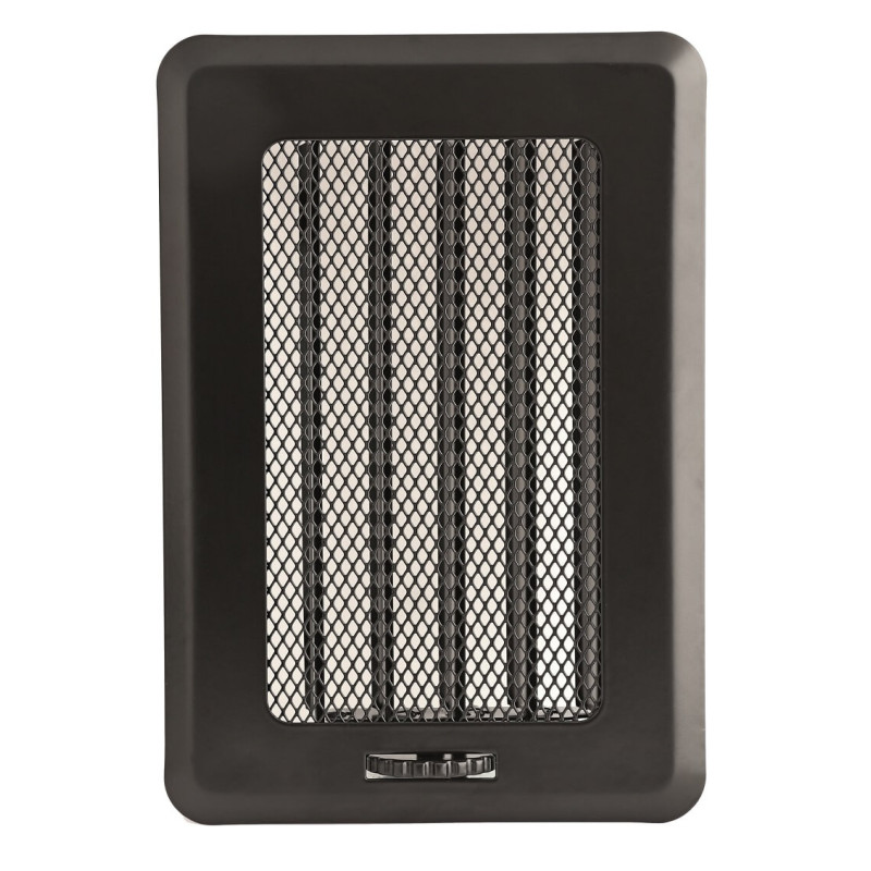 kratka wentylacyjna czarna z żaluzją KRLZ1 195x135 mm