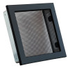 Czarna kratka kominkowa i wentylacyjna z siatką 220x220 mm marki Ventlab – widok z przodu