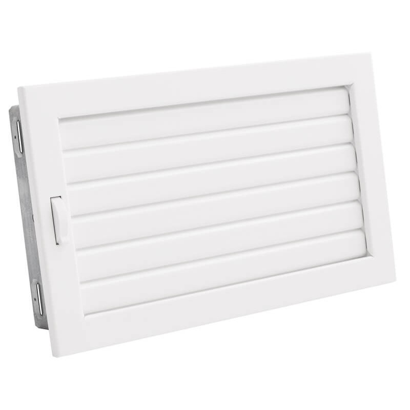 Kratka wentylacyjna kominkowa VENTLAB 325x195 mm z żaluzją ruchomą – biała