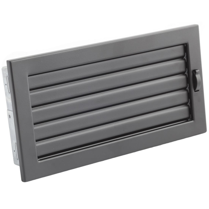 Kratka wentylacyjna kominkowa VENTLAB 240x170 mm z żaluzją ruchomą czarna