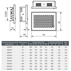 Ventlab kratka kominkowa z żaluzją 325x195 mm malowana na kolor biały