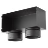 Kaseta dolotowa boczna podwójna Ventlab 450x220 mm czarna, 2x Spiro Ø 80-150 mm