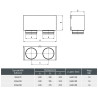 Kaseta dolotowa boczna podwójna Ventlab 450x240 mm – czarna stal, 2x wylot Spiro