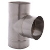 Trójnik kominowy kwasoodporny Ø180 mm 90° ze stali nierdzewnej 1.4404, grubość 0,6 mm, max 450 °C, do gazu, oleju, drewna,