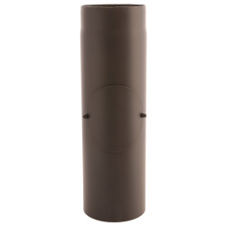 Rura kominowa prosta 120 mm, czarna, stal 2 mm, długość 0,25 m z rewizją, dekielkiem i uszczelką ceramiczną, do kominków