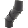 Kolano kominowe czarne 130/0–90° uniwersalne z dwoma rewizjami – 4-segmentowe, stal DC01 2 mm, Senotherm czarny mat