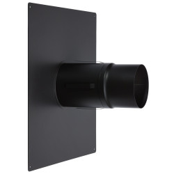 Płyta kominowa kwadratowa z wkładką dwuścienną 130 mm czarna Senotherm – montaż ściana lub sufit, stal 2 mm