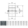 Szyber kominowy 180 mm SZK 8x8 – przepustnica wewnętrzna fi 10 mm, długość 25 cm, stal DC01 2 mm