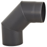 Kolano kominowe stalowe 150 mm 90 stopni czarne, spawane CNC, odporne na wysoką temperaturę