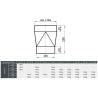 Redukcja kominowa 171×171 na Ø200 mm – RDkw 171×171/200 CZ2
