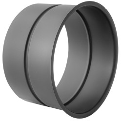 wkładka jednościenna WJ 130 mm z blachy czarnej DC01, głębokość 125 mm, przetłoczenie ograniczające wsunięcie rury do 55 mm