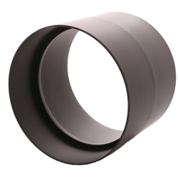 złączka żeńska ZZ 130 mm, blacha czarna 2 mm, wysokość 125 mm, pierścień antykondensacyjny, do łączenia nyplowych elementów
