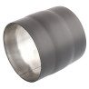 złączka męska ZM 150 mm, blacha czarna 2 mm, wysokość 165 mm, dwa króćce nyplowe 55 mm
