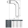 Kolano 90° wysokie-krótkie z rewizją 150 mm – KGR WK | DC01 2 mm, Senotherm