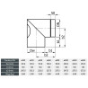 Kolano 180 mm 90° z rewizją – szlifowane premium, Senotherm, DC01 2 mm