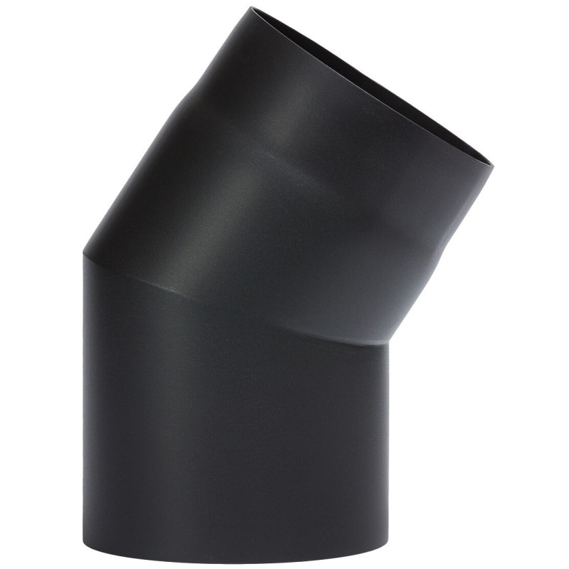 Kolano kominowe 150 mm 33° szlifowane – stal 2 mm, czarne, premium SENOTHERM