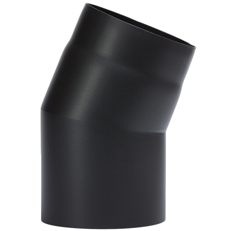 Kolano kominowe 130 mm 22° szlifowane – stal 2 mm, czarne, premium SENOTHERM