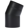 Kolano kominowe 130 mm 22° szlifowane – stal 2 mm, czarne, premium SENOTHERM